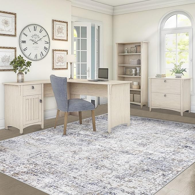 XLUEZ 6x9 Area Rugs for Living Room, Washable Modern Abstract Large Area Rug Neutral Soft Non Slip Kids Rug Stain Resistant Indoor Carpet for Bedroom Nursery Dining Room Playroom(Bluegrey, 6'x9')