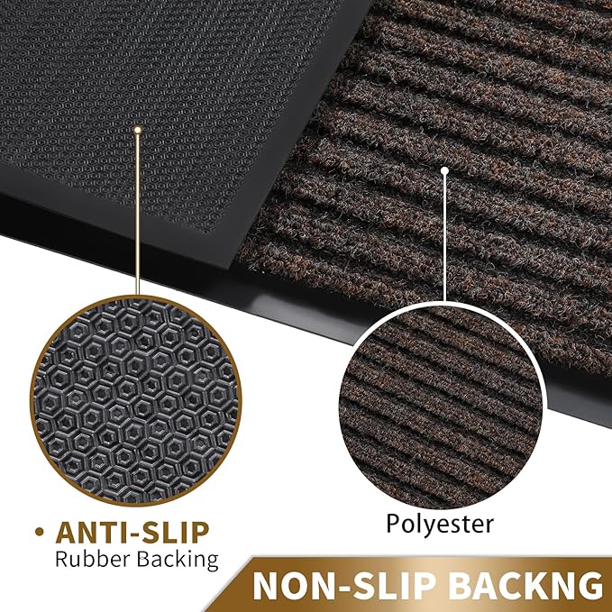 Yimobra Front Door Mat Outdoor Indoor Entrance, 100% Waterproof All-Season All Weather Doormat, Welcome Matt Outside Entry, Non Slip, Low Profile, Heavy Duty Patio Porch Floor Mats,47 x 24