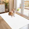 OLANLY Dog Door Mat for Muddy Paws 54x32, Absorbs Moisture and Dirt, Absorbent Non-Slip Washable Doormat, Quick Dry Chenille Mud Mat for Dogs, Entry Indoor Entryway Carpet for Inside Floor, White