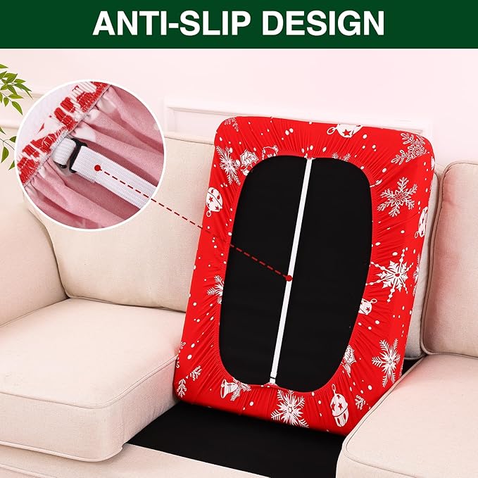Smiry Printed Couch Cushion Covers, Stretch Soft Couch Covers for Sofa, Washable Non-Slip Sofa Slipcover Furniture Protector for Indoor and Outdoor (2 Pack, Red)