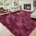 Area Rugs 9x12 Living Room, Shaggy Carpet Soft Plush Furry Bedside Rug Large Area Rugs for Bedroom Kids Girls Boys Home Decor Anti Slip(9 x 12, Burgundy)