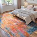 Ompaa Living Room Rug 5x7 Rainbow Area Rugs Washable Boho Colorful Rug Non Slip Abstract Vintage Indoor Large Carpet for Bedroom, Classroom, College Dorm, Farmhouse, Dining Room, Kids Playroom