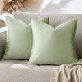GIGIZAZA 18x18 Pillow Covers Set of 2 Velvet Throw Pillows Decorative Sage Green Covers for Couch Sofa Bedroom Pillowscase