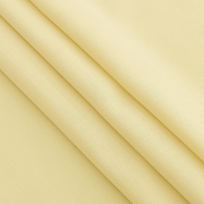 Nanspring Yellow Linen Curtains 80 Inches Long for Bedroom Back Tab Light Filtering Privacy Sheer Yellow Curtain Modern Farmhouse Coastal Decor Cotton Textured Gauze Drapes 2 Panel Set 52x80