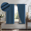 Navy Blue Small Blackout Curtains for Bathroom 45 Inches Long 2 Panel Sets Linen Look Back Tab Pocket Black Out Short Length Heat Reflective RV Curtains for Kids Boys Bedroom Door Camper Patriotic