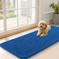 OLANLY Dog Door Mat for Muddy Paws 47x20, Absorbs Moisture and Dirt, Absorbent Non-Slip Washable Doormat, Quick Dry Chenille Mud Mat, Entry Indoor Entryway Carpet for Inside Floor, Deep Navy Blue