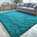 OLANLY 5x7 Machine Washable Large Area Rugs for Living Room, Bedroom, Soft Fluffy Shaggy Bedside Rug, Indoor Floor Carpet for Kids Girls and Boys, Dorms, Nursery, Home Decor Aesthetic, Teal