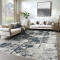 6x9 Area Rugs for Living Room, Washable Modern Abstract Large Area Rug Neutral Soft Non Slip Kids Rug Stain Resistant Indoor Carpet for Bedroom Nursery Dining Room Playroom(BlackGrey, 6'x9')