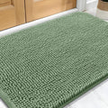 OLANLY Dog Door Mat for Muddy Paws 34x21, Absorbs Moisture and Dirt, Absorbent Non-Slip Washable Doormat, Quick Dry Chenille Mud Mat, Entry Indoor Entryway Carpet for Inside Floor, Olive Green