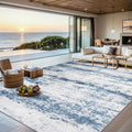 Area Rugs Living Room Rug - 4x6 Washable Modern Abstract Soft Neutral Non-Slip Carpet Large Indoor Floor Thin Carpets for Bedroom Dining Room Farmhouse Nursery Home Office White Blue Grey