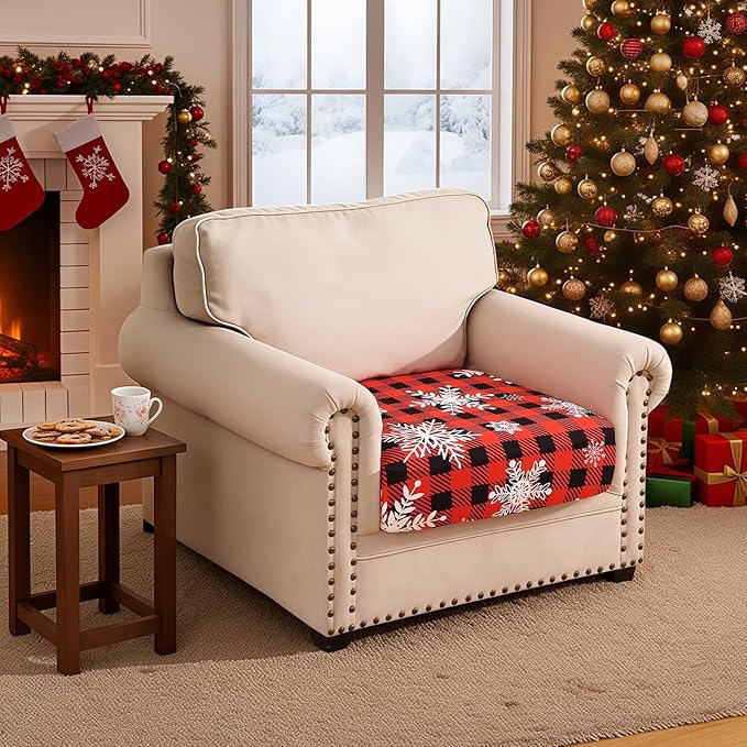 Smiry Printed Couch Cushion Covers, Stretch Soft Couch Covers for Sofa, Washable Non-Slip Sofa Slipcover Furniture Protector for Indoor and Outdoor (1 Pack, Burgundy)