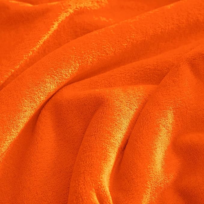 KMUSET Fall Throw Blanket Orange Fleece Throw 50 X 60 inches - Super Soft Cozy Lightweight for Sofa, Bed
