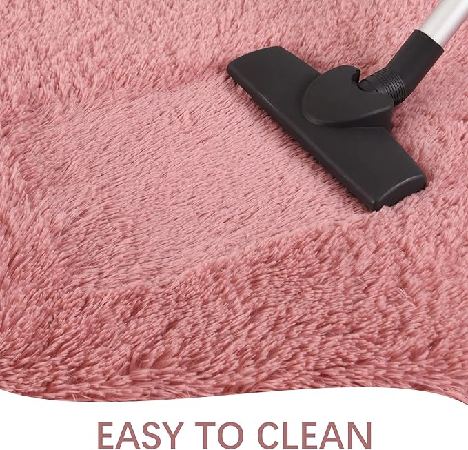 Chicrug Soft Runner Rug for Bedroom Living Room Plush Fluffy Rug 2x8 Feet, Shag Furry Runner Carpet Non Shedding for Nursery Children Kids Girls Room Home Decorative, Blush