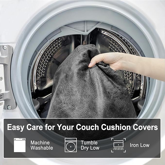 Leather Look Couch Cushion Covers Sofa Seat Slipcovers Sets Couches Furniture Protector for Sectional Armchair Loveseat Pets Kids Stretch Spandex Fabric (1 Cushion Armchair, Dark Grey)