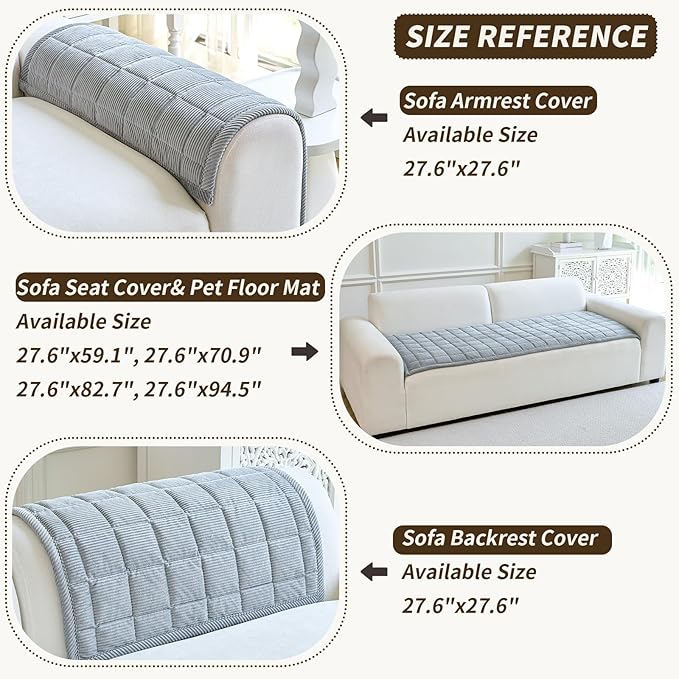 Couch Covers for Dogs Washable, Non Slip Couch Covers for Loveseat Sofa Pet Friendly, Soft Fuzzy Sofa Covers for Pet, Dog Couch Cover Furniture Protector(1PC,Light Grey,27.6"x59.1")