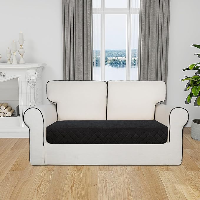 Easy-Going Sectional Couch Covers for Dogs L Shape Sofa Cover Reversible Sofa Slipcover Chaise Lounge Cover Furniture Protector Cover for Pets Dog Cat (30 x 50 inches, Black/Beige)