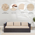 Patio Cushion Covers Outdoor Cushion Covers – 8Pcs, Beige, Cover Only