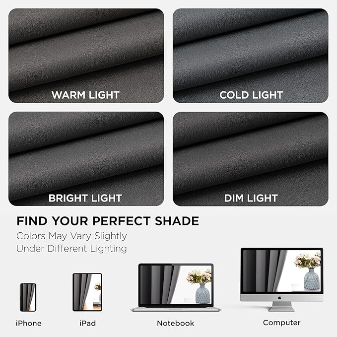 Joydeco Blackout Curtains 84 Inch Length 2 Panels Set, Thermal Insulated Long Curtains& Drapes 2 Burg, Room Darkening Grommet Drapes for Living Room Bedroom Window (W52 x L84 Inch, Light Grey)
