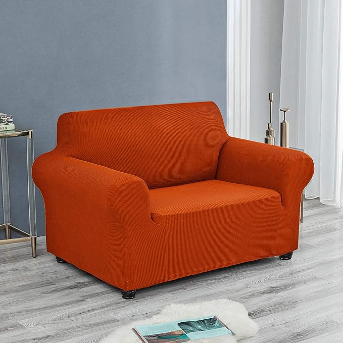 Joccun Stretch Chair Couch Cover,1-Piece Sofa Slipcover Spandex Jacquard Fabric Sofa Covers with Elastic Bottom,Furniture Protector for Dogs,Cats,Kids(Armchair,Pureed Pumpkin)