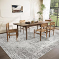 8x10 Area Rug Washable Rug – Grey, 8'x10', Vintage Boho Medallion