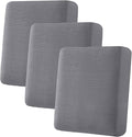 H.VERSAILTEX Super Stretch Individual Seat Cushion Covers Sofa Covers Couch Cushion Cover Slipcover Sets Thick Jacquard Textured Twill Fabric (3 Piece Sofa Cushion Covers, Grey)