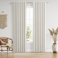 Guken Boho 86 Inches Long 100% Blackout Curtains 2 Panels Set for Living Room Bedroom Linen Drapes Room Darkening Winter Thermal Insulated Black Out Curtain Back Tab Rod Pocket, 52x86