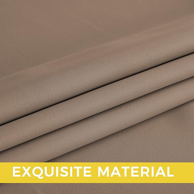 NICETOWN Room Darkening Draperies Curtains Panels, 2 Panels Cappuccino W52 x L84