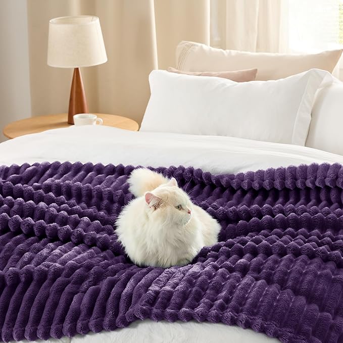 Bedsure GentleSoft Purple Fleece Blanket for Couch - Super Soft Cozy King Blankets for Women, Cute Small Blanket for Girls, 108x90 Inches