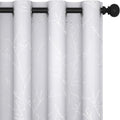 Deconovo Greyish White Curtains, Room Darkening Curtain, Thermal Insulated Soundproof Drapes, Silver Branch Print, 52 x 95 Inch Long, Grommet Window Panels for Living Room Bedroom Nursery, Set of 2
