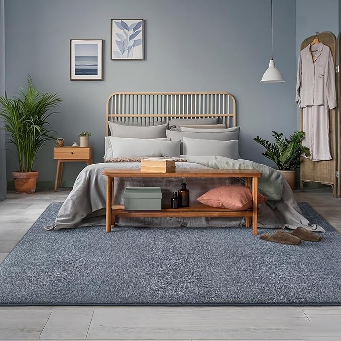 AROGAN Washable 2x10 Runner Rug for Hallway, Long Runner Rugs wtih Soft Memory Foam for Bedroom, Non Slip Backing Carpet Runners for Hallways, Kitchen, Bathroom, Entryway Home Decor, Navy Blue
