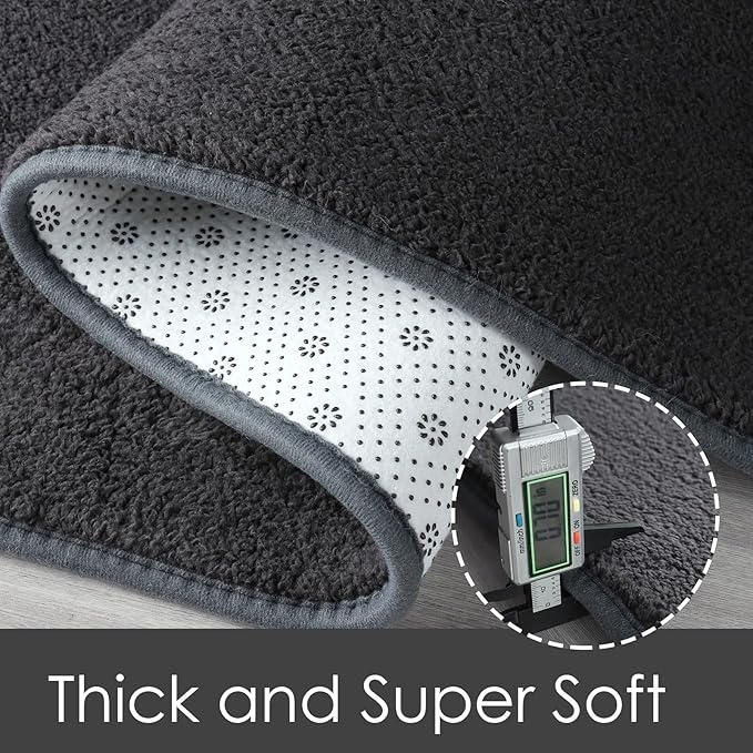 AROGAN 2x4 Feet Shag Runner Rug for Hallways, Washable Rugs with Memory Foam for Bedroom, Entryway Indoor Fluffy Throw Rug for Bedside Living Room Kids Girls Nursery Dorm Room Decor, Black