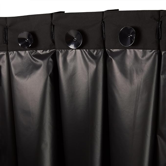 Amazon Basics Portable Energy Saving Noise Reducing Blackout Curtain Shade with Suction Cups, Fits Windows, 50"W x 78"L, Black, 2-Pack