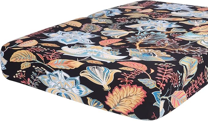 hyha Printed Couch Cushion Covers, Floral Sofa Covers Washable for 3 Cushion Couch, Stretch Pattern Outdoor Cushion Covers for Patio Furniture with Elastic Bottom(Large, Floral)
