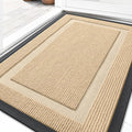 OLANLY Front Door Mat Indoor Outdoor Entrance, Waterproof All-Season, All-Weather Doormat, Sturdy Natural Rubber, Fade Resistant, Low Profile, Easy Clean Patio Porch Entryway Mat, 29.5x17, Beige