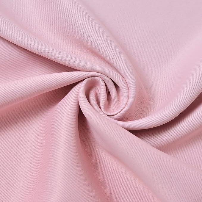 Yakamok Pink and Grey Blackout Curtains, Ombre Full Room Darkening Window Curtains for Living Room,Grommet Thermal Insulated Drapes,Light Blocking Curtains for Girls Bedroom,52x54 Inch, 2 Panels