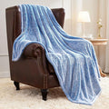 Exclusivo Mezcla Plush Fuzzy Fleece Throw Blanket Extra Large, Super Soft, Fluffy and Warm Blankets for Couch, Bed, All Season (Mixed Cobalt Blue, 50x70 inches)