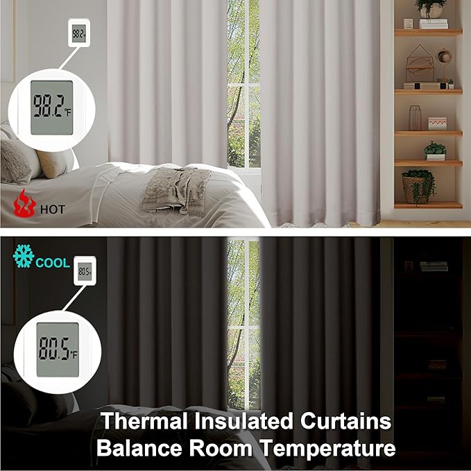 Simplebrand Ava Natural Short 30 Inches Blackout Curtain 2 Panels Set, Half Window Rod Pocket Privacy Curtain Tiers for Kitchen, Curtains Blackout for Bathroom Shades, W30 x L30 Inch, Natural