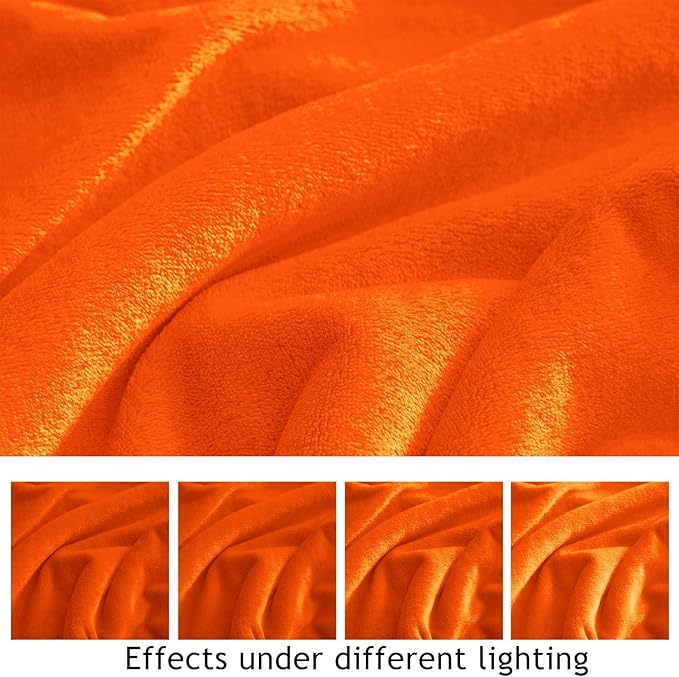 KMUSET Fall Throw Blanket Orange Fleece Throw 50 X 60 inches - Super Soft Cozy Lightweight for Sofa, Bed