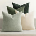MIULEE Pack of 4 Couch Throw Pillow Covers 18x18 Inch Neutral Green Soft Decorative Chenille Pillow Covers Farmhouse Accent Cushion Covers for Boho Spring Home Decor Sofa Bedroom Living Room