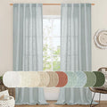 LAMIT Linen Blended Curtains for Bedroom, Faux Linen Textured Light Filtering Drapes Back Tab and Rod Pocket Boho Burlap Panels for Farmhouse/Living Room, 2 Panels, 38 x 84 Inch, Greyish Blue