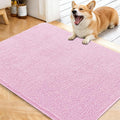 OLANLY Dog Door Mat for Muddy Paws 40x32, Absorbs Moisture and Dirt, Absorbent Non-Slip Washable Doormat, Quick Dry Chenille Mud Mat for Dogs, Entry Indoor Entryway Carpet for Inside Floor, Pink