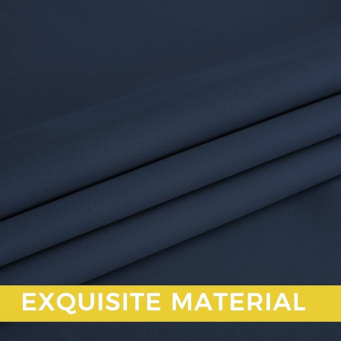 NICETOWN Blackout Curtains Grommet 2 Panels 72 Inches Long, Navy Blue