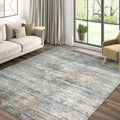 Area Rugs 4x6 for Living Room Bedroom, Modern Abstract Machine Washable Rug, Large Soft Low Pile Floor Cover with Non Slip Backing for Dining Room, Ash Gray Brown