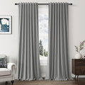 Guken 100% Blackout Linen Curtains 108 Inch Length 2 Panels Set for Living Room Bedroom Back Tab Thermal Insulated Black Out Linen Drapes Room Darkening Window Curtains,Dark Grey