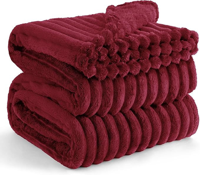 Bedsure GentleSoft Red Full Blanket for Bed - Cozy Soft Blankets for Women, Cute Large Throws for Girls, 84x90 Inches
