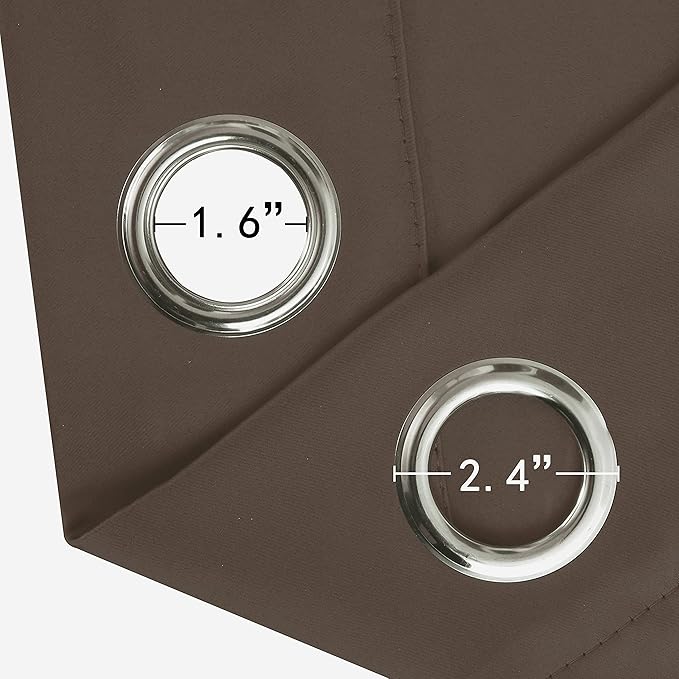 LEMOMO Chocolate Brown Blackout Curtains 40 x 63 Inch Length/Set of 2 Curtain Panels/Thermal Insulated Room Darkening Blackout Curtains for Bedroom