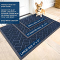OLANLY Front Door Mat Indoor Outdoor Entrance, Waterproof All-Season, All-Weather Doormat, Sturdy Natural Rubber, Low Profile, Easy Clean Patio Porch Entryway Mat, Herringbone Brick (Blue, 47x23)