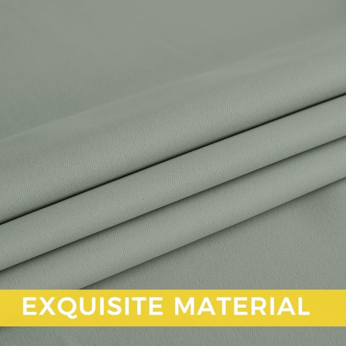 NICETOWN Sage Green Sound Blocking Drapes - Grommet Thermal Insulated Shades for Living Room, Yard, Bedroom, Office, Closet - Machine Washable, 2 Panels, W52 x L95