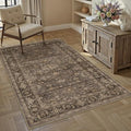 3x4 Washable Area Rug for Entryway Vintage Brown Non Slip Low Pile Carpet Traditional Retro Soft Throw Rug for Entrance Bathroom Door Mat Indoor Dorm Dining Room