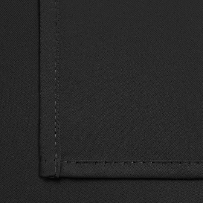Yakamok 63 Inch Length Blackout Curtains for Bedroom, Thermal Insulated Room Darkening Grommet Top Window Drapes for Living Room,Black,42W x 63L,2 Panels